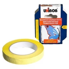 Лента малярная Unibob для фигурных линий желтая 19 мм 25 м