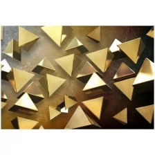 Фотообои виниловые на флизелиновой основе Polimar "Золотые треугольник 3D", Арт. 14-569, 400см х 270см (ШхВ)