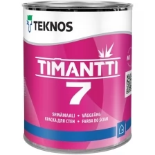 Краска акриловая TEKNOS Timantti 7 влагостойкая моющаяся матовая белый 0.9 л