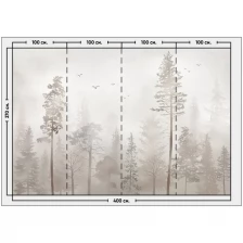 Фотообои / флизелиновые обои Лесной туман 4 x 2,7 м