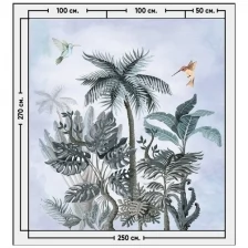 Фотообои / флизелиновые обои Пара колибри в тропиках 2,5 x 2,7 м
