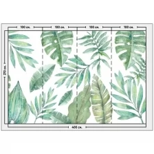 Фотообои / флизелиновые обои Крупные листья на белом 4 x 2,7 м