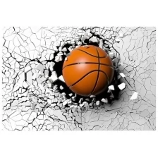 Фотообои флизелиновые Fotooboikin "Баскетбольный мяч 3Д" 400х270 см (ШхВ)