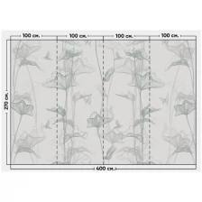Фотообои / флизелиновые обои Цветы и птицы на сером 4 x 2,7 м