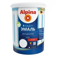 Эмаль для радиаторов Alpina Аква белая, глянцевая (0,9л)
