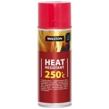 Термостойкая аэрозольная краска MASTON 250⁰С красная 400мл
