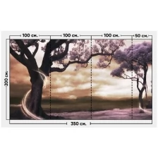 Фотообои / флизелиновые обои Пурпурный лес 3,5 x 2 м