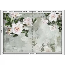 Фотообои / флизелиновые обои Живопись с белыми розами 4 x 2,7 м