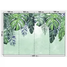 Фотообои / флизелиновые обои Навес из тропических листьев 4 x 2,7 м