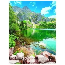 Фотообои Milan Горное озеро, M218, 200х270 см, виниловые на флизелиновой основе