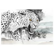 Фотообои флизелиновые Fotooboikin "Леопард рисунок" 400х270 (ШхВ)