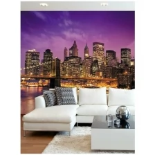 Фотообои Gustav House "Фиолетовый закат в Нью-Йорке" 300х270 см