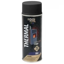 Эмаль аэроз.жаростойкая INRAL THERMAL RAL9011 черная, 400мл /23368/