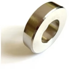 Неодимовый магнит 40х20х10 мм, N38, никель, кольцо