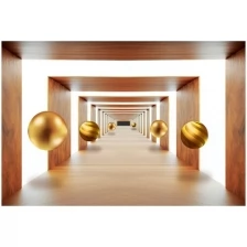 Фотообои виниловые на флизелиновой основе Polimar "Тоннель с шарами 3D", Арт. 14-589, 400см х 270см (ШхВ)