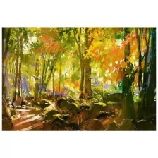 Фотообои Milan Солнечный лес. Масло., M 4038, 400х270 см, виниловые на флизелиновой основе