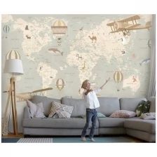 Фотообои / флизелиновые обои Детская карта мира 3 x 1,8 м