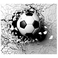 Фотообои флизелиновые Fotooboikin "Футбольный мяч 3д" 300х270 см (ШхВ)