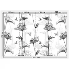 Фотообои / флизелиновые обои Цветы и птицы на белом 4 x 2,7 м