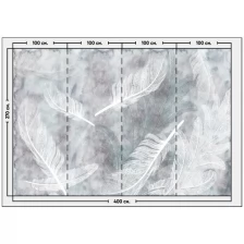 Фотообои / флизелиновые обои Белые перья 4 x 2,7 м