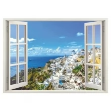 Фотообои B-012 Bellissimo "Окно в Греции", 2 листа 1400х1000мм