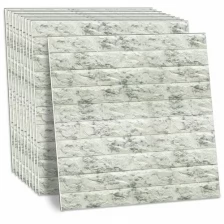 Панели для стен / стеновые панели 3D самоклеящиеся, "Кирпич серый гранит", 10 шт., 70х77 см, DASWERK, 607990, 607990