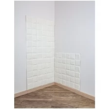 Самоклеящиеся обои для стен, стеновая панель 3D ПВХ Dolleks "Мозаика белая", самоклеящиеся панели на стену, 10 шт