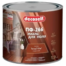 Декоселф эмаль ПФ-266 для деревянных полов красно-коричневая (1,9кг) / DECOSELF эмаль ПФ-266 для деревянного пола красно-коричневая (1,9кг)