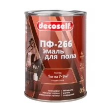 Декоселф эмаль ПФ-266 для деревянных полов красно-коричневая (0,9кг) / DECOSELF эмаль ПФ-266 для деревянного пола красно-коричневая (0,9кг)