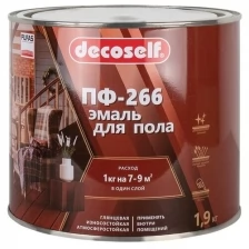 Декоселф эмаль ПФ-266 для деревянных полов золотисто-коричневая (1,9кг) / DECOSELF эмаль ПФ-266 для деревянного пола золотисто-коричневая (1,9кг)