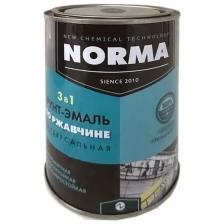 NORMA краска по ржавчине зеленая матовая (1кг) / новоколор Норма грунт-эмаль 3 в 1 для металла по ржавчине зеленая матовая (1кг)