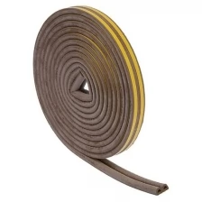 Уплотнитель резиновый тундра, профиль D, размер 9х8 мм, коричневый, в упаковке 10 м
