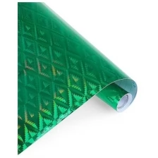 Пленка самоклеящаяся "Ромбы", голография, зеленая, 0.45 х 3 м, 3 мкр./В упаковке шт: 1
