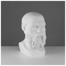 Мастерская Экорше Гипсовая фигура голова Сократа, 20 х 20 х 38,5 см