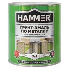 Грунт-эмаль по металлу HAMMER 3в1 б/с св.-серая 2,7 кг ЭК000125868