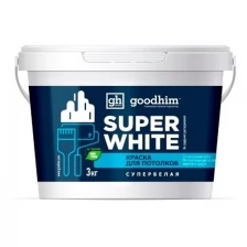 Goodhim Краска для стен F+ стандарт супер белая - 3кг Готовый раствор 89199 .