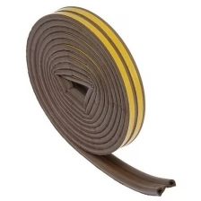 Уплотнитель резиновый TUNDRA krep, профиль Р, размер 5.5 х 9 мм, коричневый, в упаковке 6 м