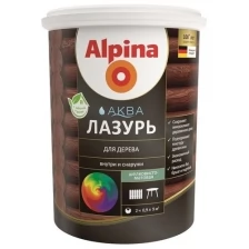 Защитная лазурь для дерева Alpina Аква, 0,9 л, рябина