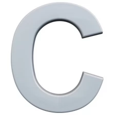 Декоративная буква "C" ART , орнамент декоративный из полиуретана, для оформления интерьера, буква объемная белая на стену, 25*173*207 мм