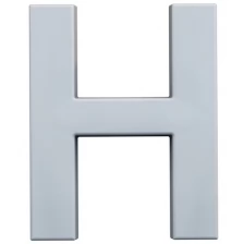 Декоративная буква "H" ART, орнамент декоративный из полиуретана, для оформления интерьера, буква объемная белая на стену, 25*160*200 мм