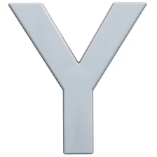 Декоративная буква "Y" ART , орнамент декоративный из полиуретана, для оформления интерьера, буква объемная белая на стену, 25*185*200 мм