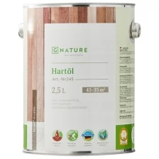 GNature 245, Hartöl Натуральная краска для внутренних работ, на основе природных масел, смол и воска, для всех типов деревянных поверхностей 0,375 л