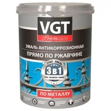 Эмаль антикоррозионная по ржавчине VGT Профи ВД-АК-1179 3 в 1, акриловая, 10 кг, серая