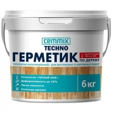 Герметик акриловый для дерева Cemmix Теплый шов, 6 кг, белый