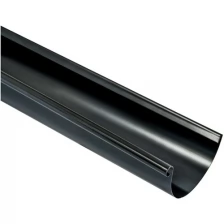 Желоб металлический водосточной системы RAIN SYSTEM, цвет черный(9005). длина 1.5м, 1 штука