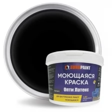 Краска EUROPAINT ОптиЛатекс моющаяся интерьерная для стен и потолков, без запаха, 1,4 кг, Серый шелк