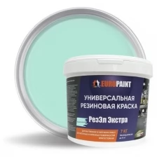 Краска EUROPAINT Резиновая моющаяся для фасадов, кровли, бассейнов, внешних и внутренних работ, декоративная, 4 кг, Белая