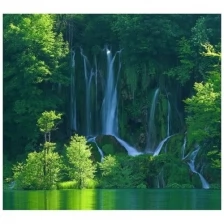 Фотообои Milan Лесной водопад, M 3002, 300х270 см, виниловые на флизелиновой основе