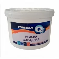 Краска фасадная водно-дисперсионная Formula Q8, матовая, белая, 5 кг