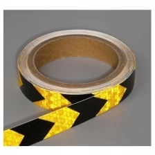 Светоотражающая лента, самоклеящаяся, черно-желтая, 2 см х 8 м 5155969 .